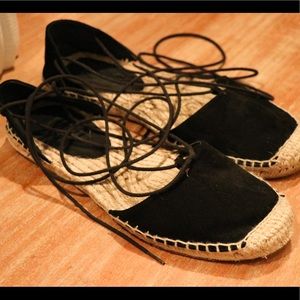 Forever 21 lace up black sandals!!!